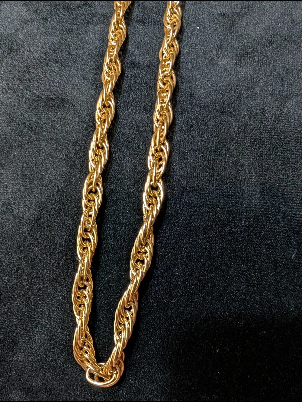 Gold Tone Rope Chain Necklace Chain Style Length 13.5
